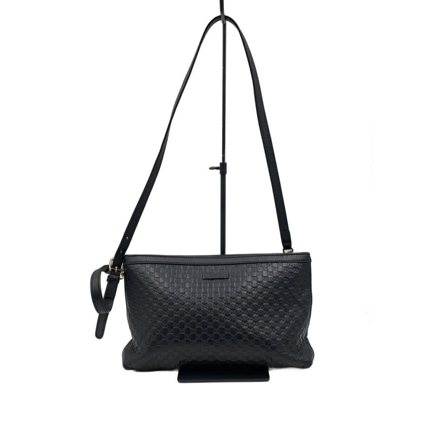 GUCCI ショルダーバッグ グッチシマ ブラック レザー レディース GUCCI◇ショルダーバッグ_マイクログッチシマ/レザー/BLK// : セカンド