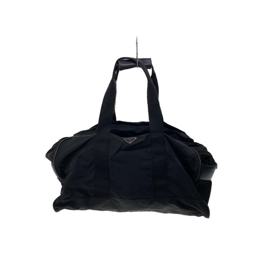 PRADA◇ボストンバッグ/2WAY/三角ロゴ/ナイロン/BLK// : セカンド