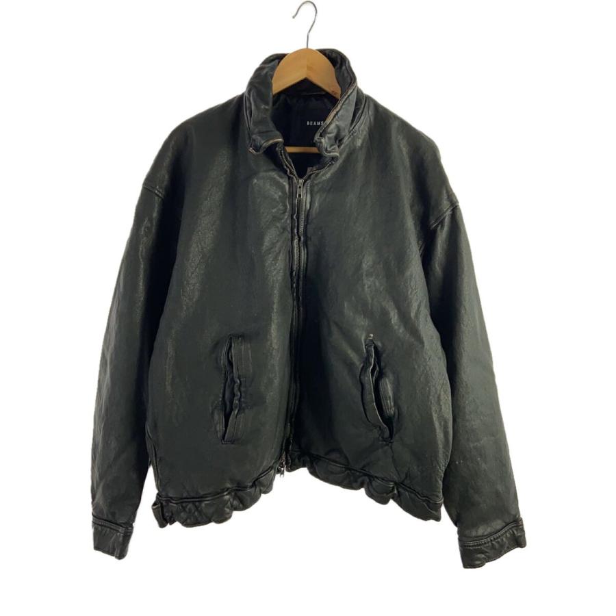 beams シープレザージップブルゾン　羊革 BEAMS（ビームス）レザー ジップブルゾン【ワイドフィット】（ブルゾン