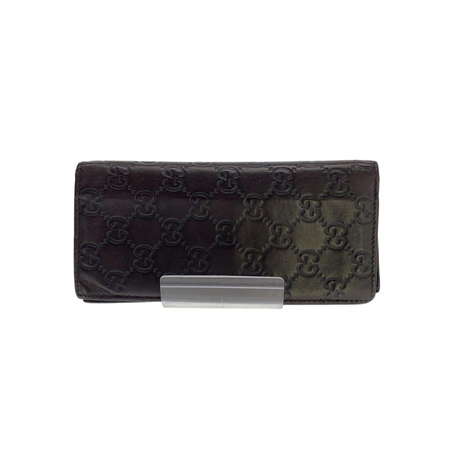 GUCCI◇長財布_グッチシマ/レザー/BRW/メンズ : セカンドストリート