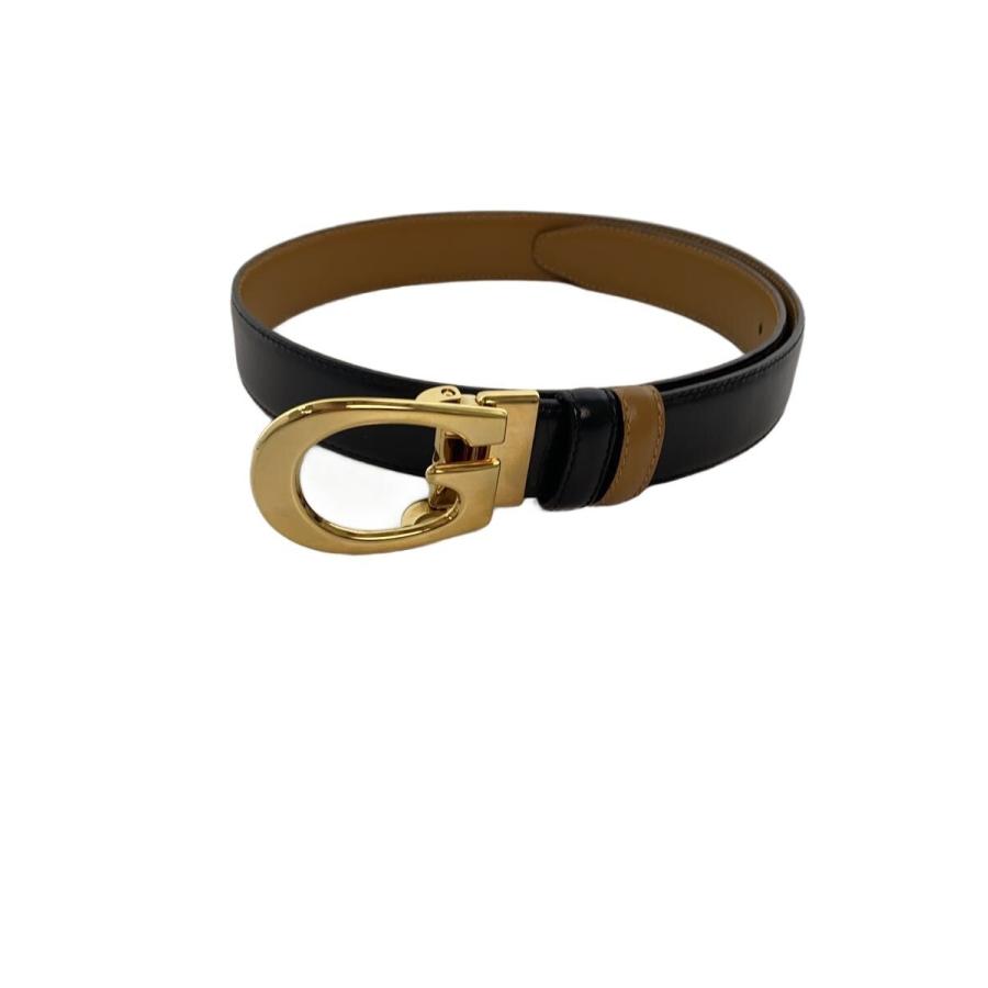 GUCCI レディース　ベルト ベージュ ブラック 75/30 GUCCI◇ベルト/レザー/BLK/レディース/サイズ75・30/036・1766・1108
