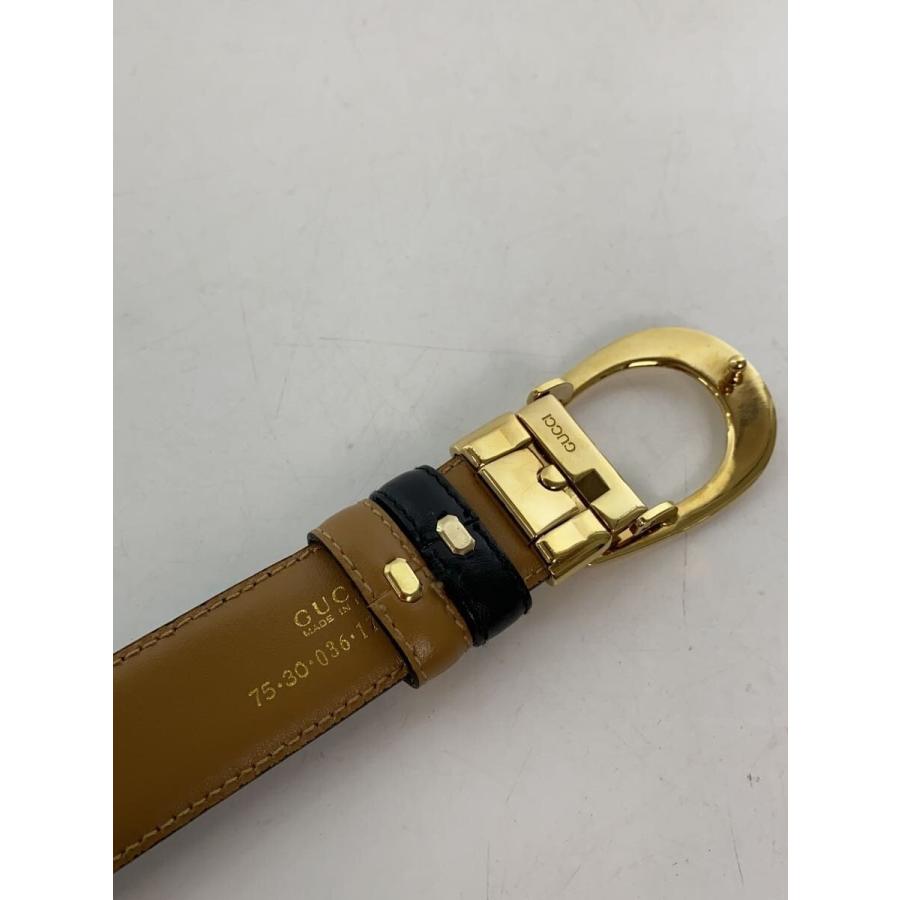 GUCCI◇ベルト/レザー/BLK/レディース/サイズ75・30/036・1766・1108