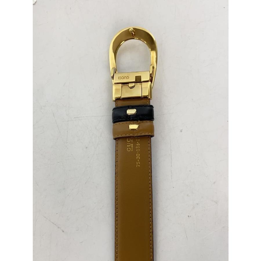 GUCCI◇ベルト/レザー/BLK/レディース/サイズ75・30/036・1766・1108