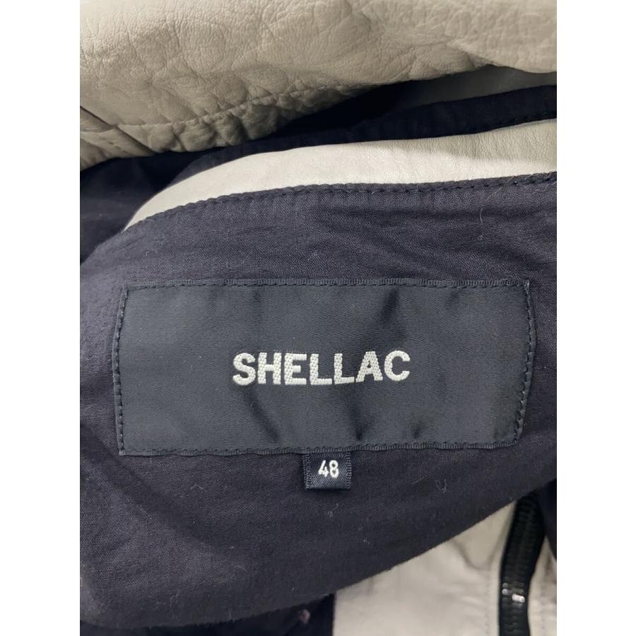 SHELLAC◇シングルライダースジャケット/48/牛革/GRY/51016 : セカンド