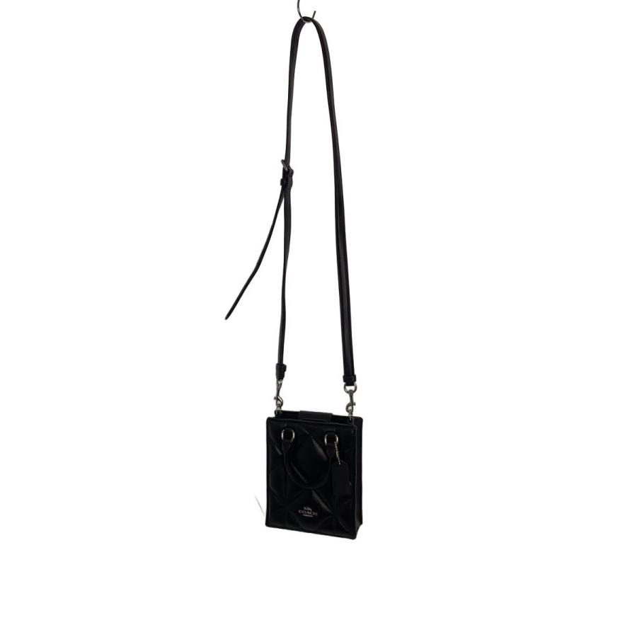 COACH◇サウスミニトート/キルティング/ショルダーバッグ/--/BLK/無地 