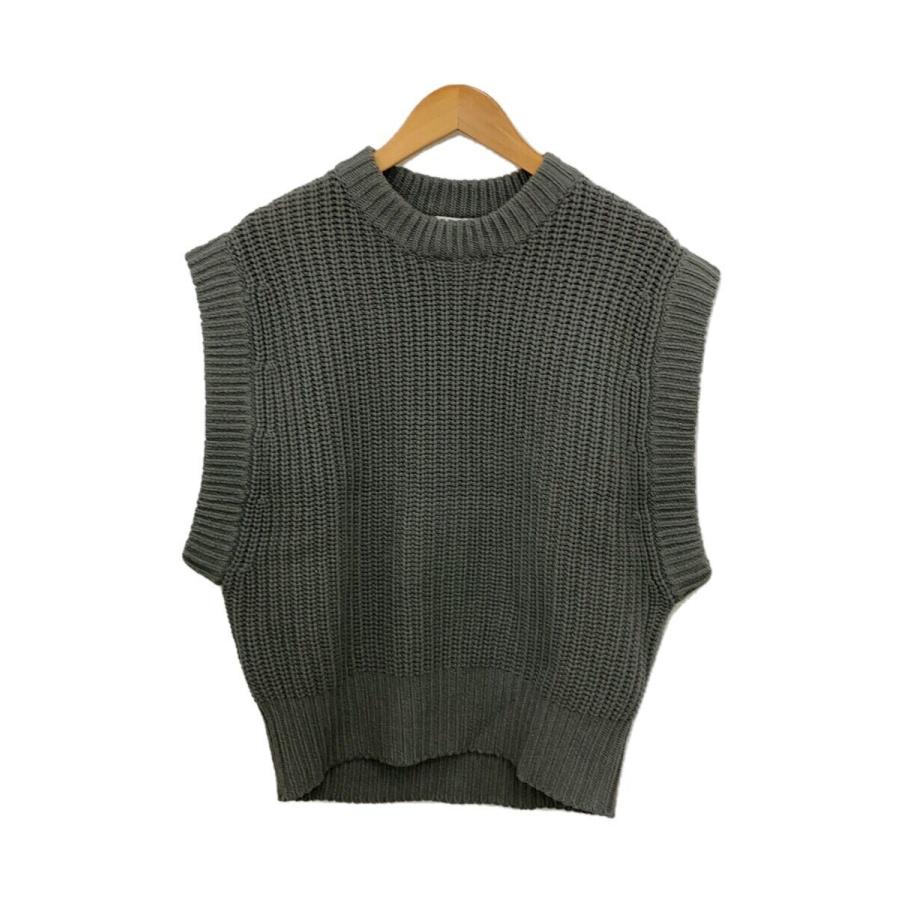 HYKE◇ニットベスト(厚手)/1/ウール/GRY/212-11247 : セカンド