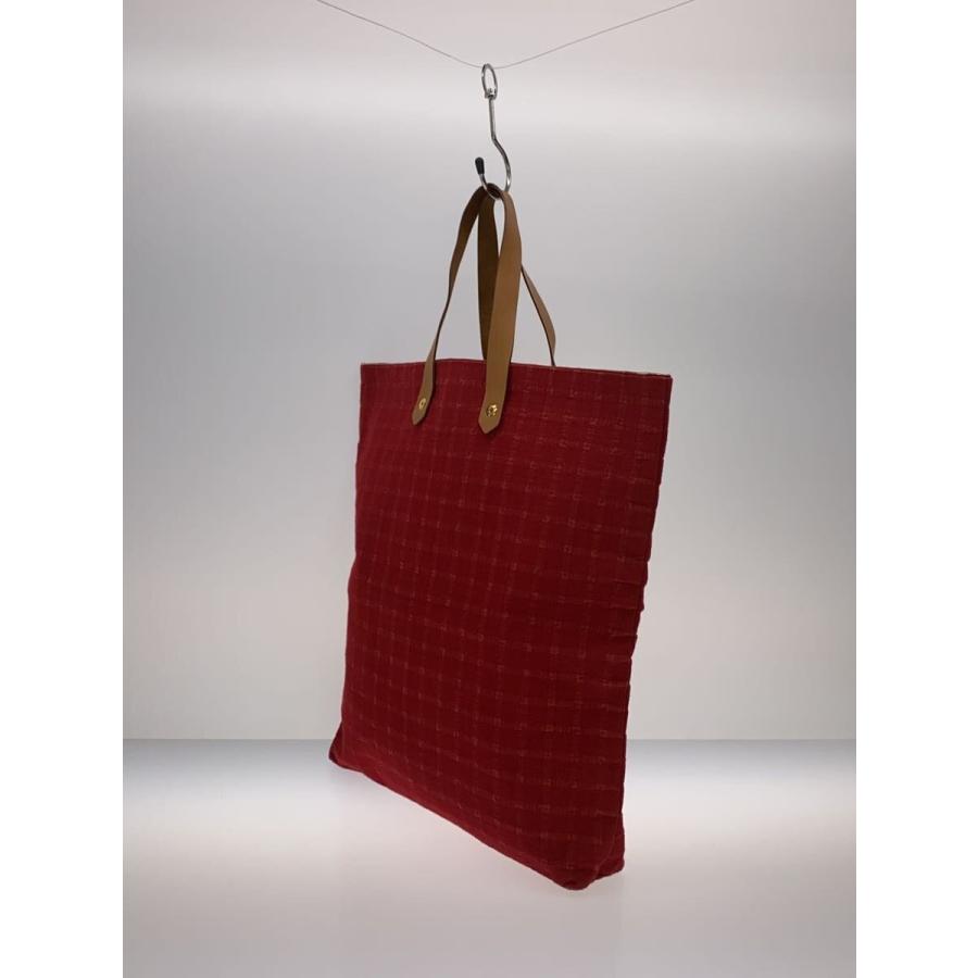 HERMES◇アメダバ/トートバッグ/コットン/RED : セカンドストリート