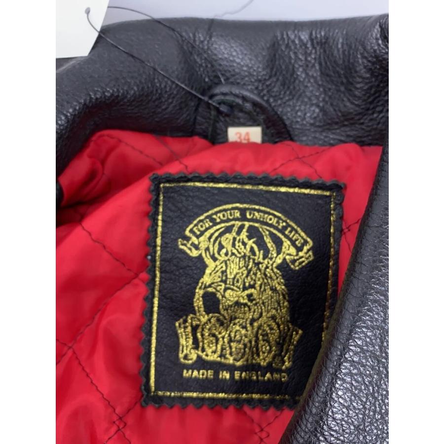 666 Leather Wear◇ダブルライダースジャケット/34/レザー/BLK/england