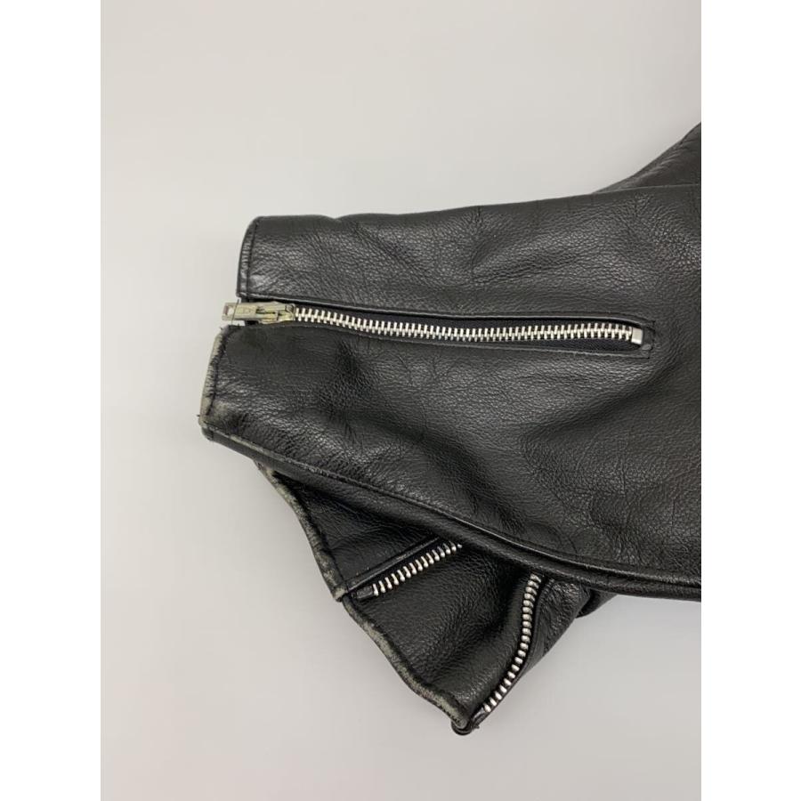 666 Leather Wear◇ダブルライダースジャケット/34/レザー/BLK/england