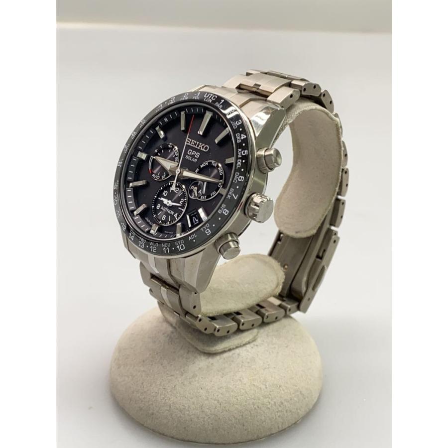 SEIKO◇Astron/ソーラー腕時計/アナログ/ステンレス/BLK/5X53-0AB0