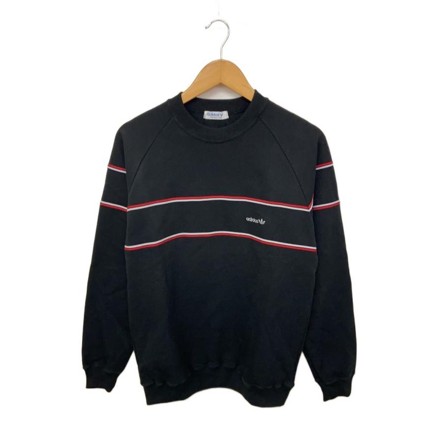 adidas◇80S/スウェット/L/ポリエステル/BLK/ADS-183/デサント製