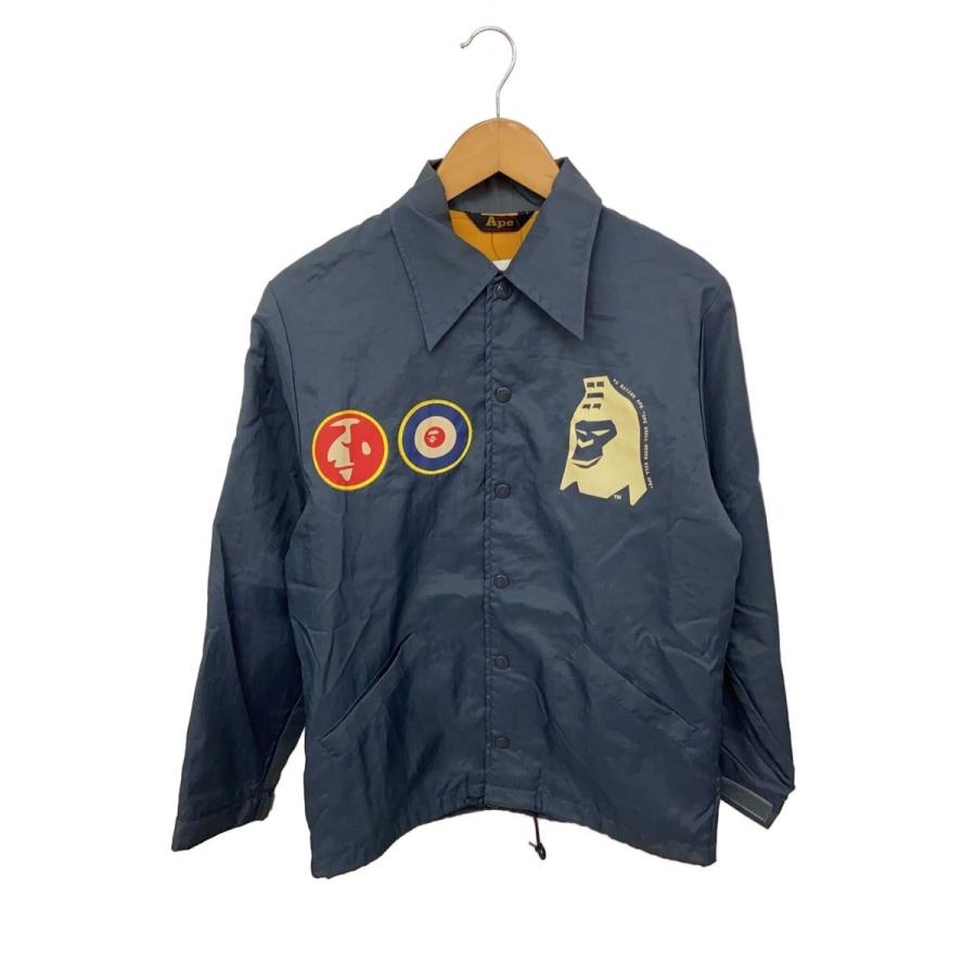 チ*コ様 A BATHING APE 初期スノボージャケット Mサイズ A BATHING APE◇初期/コーチジャケット/S/ナイロン/BLU/プリント/襟元