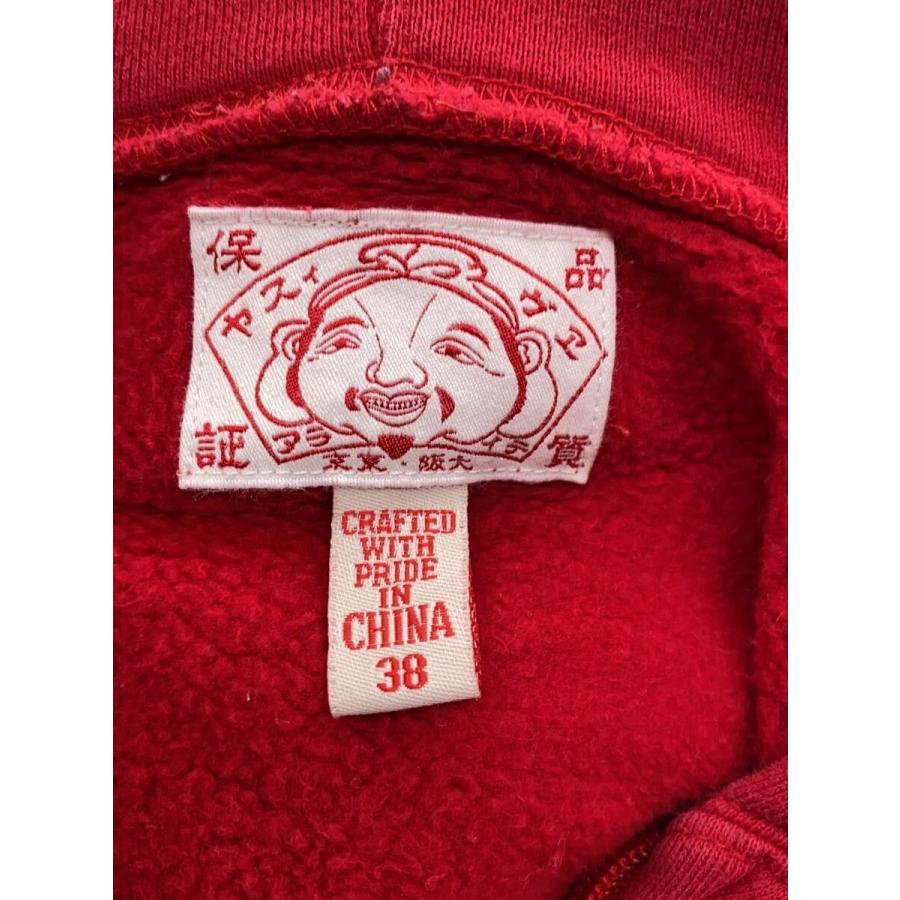 EVISU◇バックプリント/ジップパーカー/38/コットン/RED/プリント