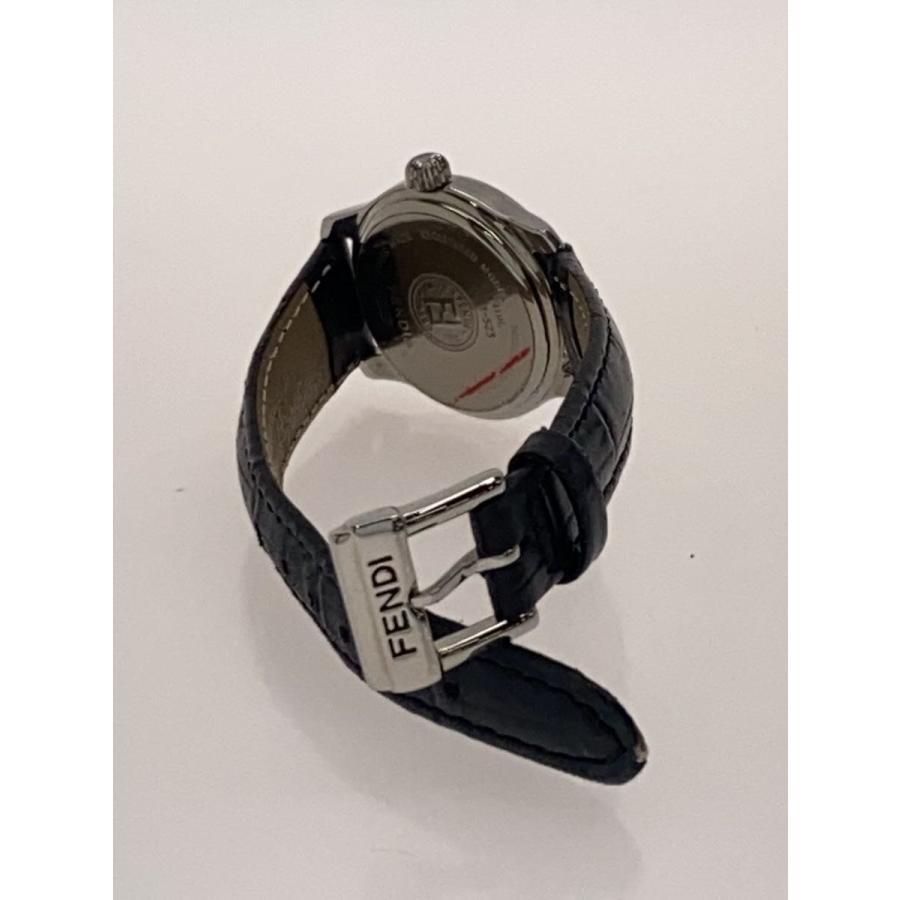 FENDI◇クォーツ腕時計/アナログ/レザー/SLV/BLK/210L// : セカンド