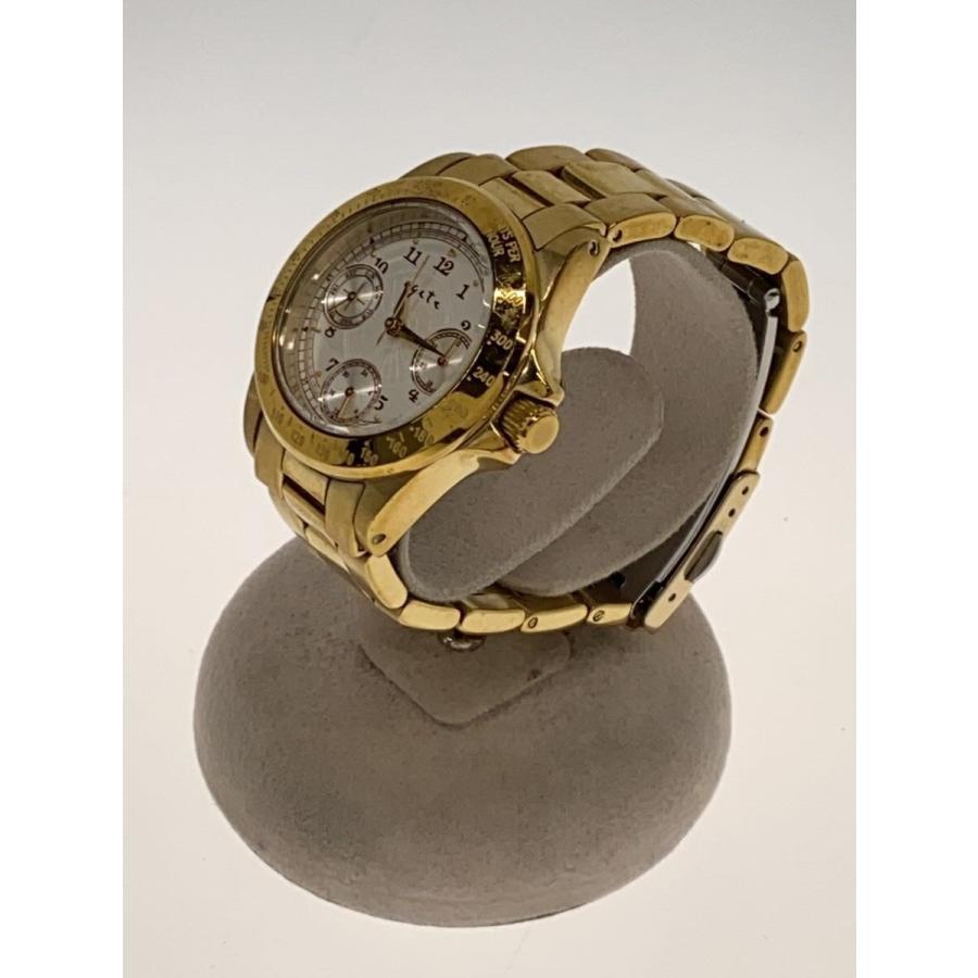 良好な状態agate ゴールド アナログクォーツ腕時計 agete◇クォーツ腕時計/アナログ/ステンレス/WHT/GLD : セカンド