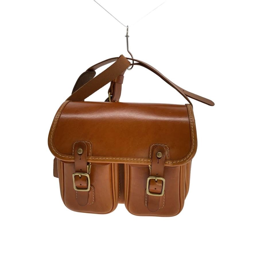 美品 HERZ レザーショルダーバッグ キャメル HERZ◇ギボシ留めショルダー/ショルダーバッグ/レザー/CML/無地/CK-100