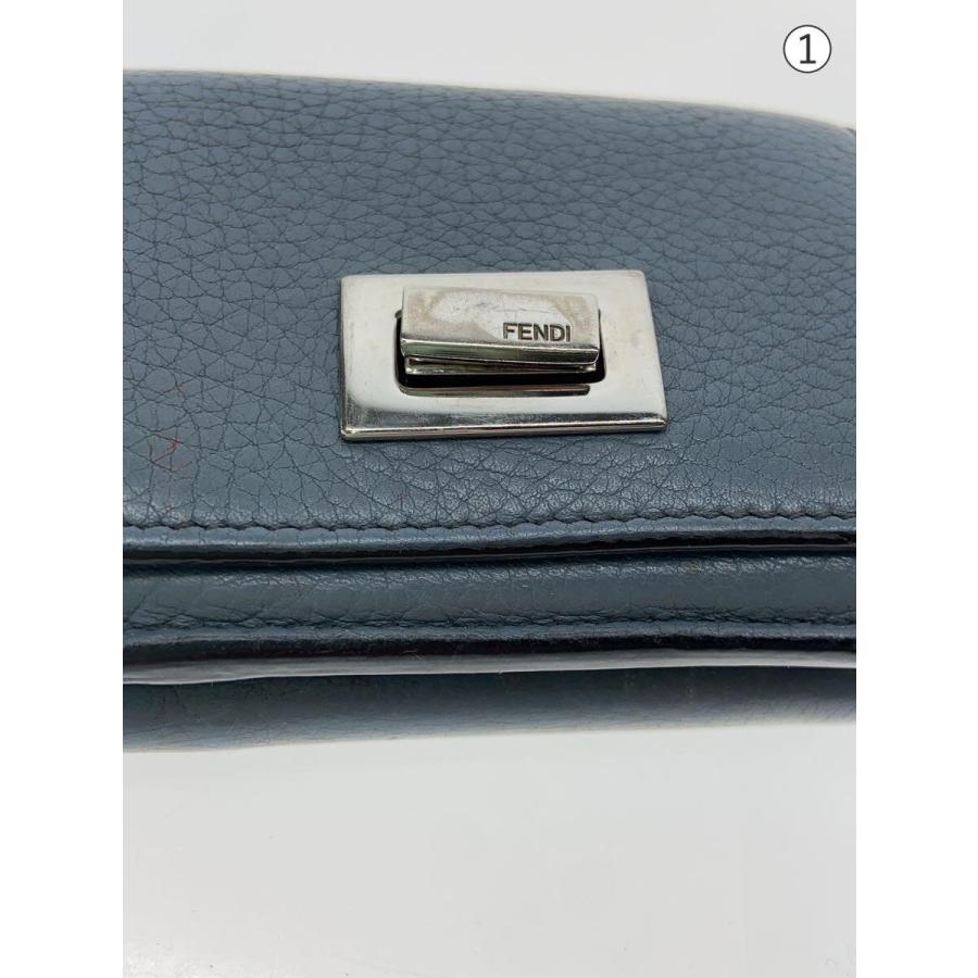 FENDI◇フェンディ/3つ折り財布/レザー/BLU/無地/メンズ : セカンド