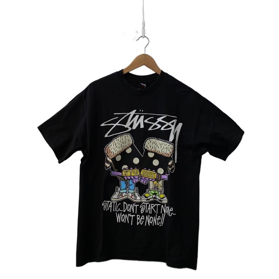 STUSSY◇ステューシー/00S/ダイス/STUSSY/Tシャツ/L/コットン/BLK