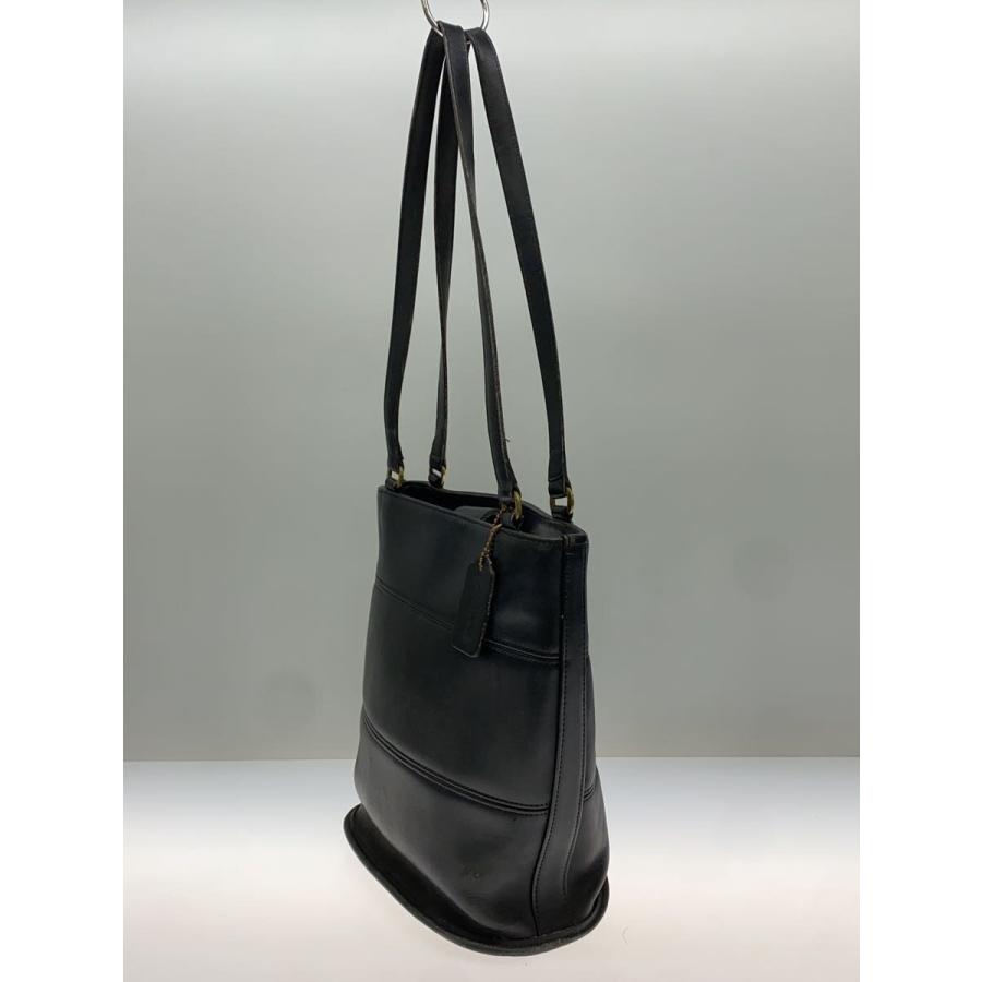 COACH◇ショルダーバッグ_ブラック/レザー/BLK/無地/オールドコーチ