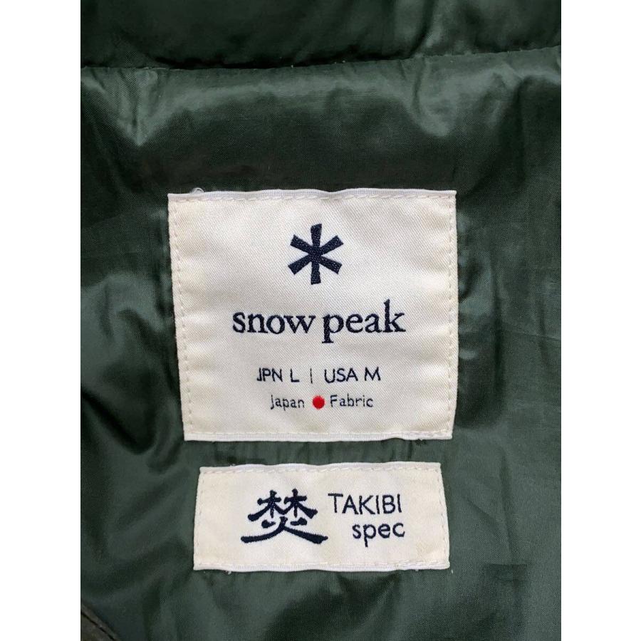 snow peak◇ダウンジャケット/L/ポリエステル/KHK/JK-19AU001