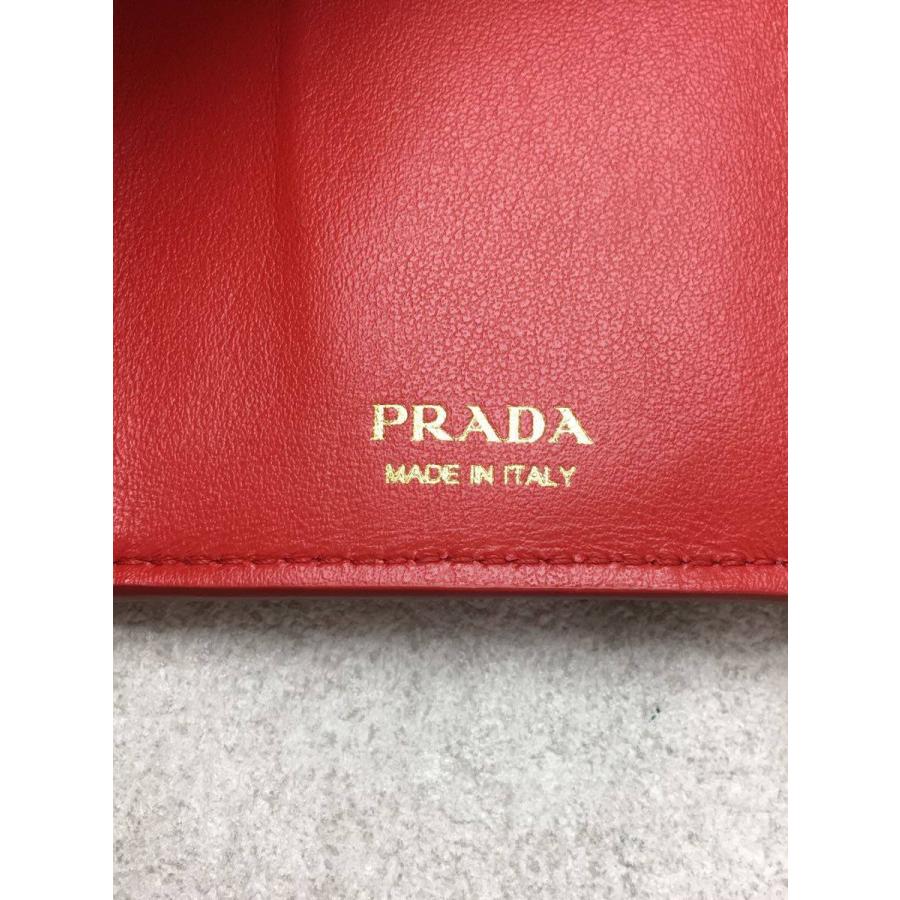 PRADA◆3ツ折サイフ/牛革/レッド/1MH021/ミニ財布/レザー/ミニウォレット｜ssol-shopping｜03