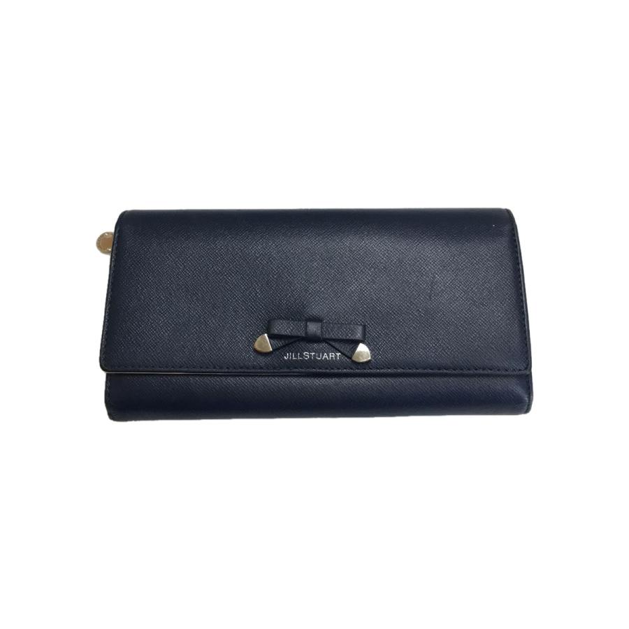 JILLSTUART◇2つ折り長財布/ネイビー/ロングウォレット/リボン
