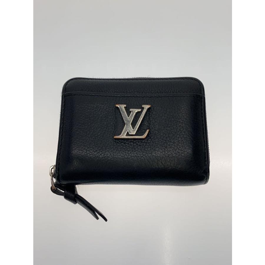 LOUIS VUITTON◇ジッピー・コインパース_ロックミー//レザー/ブラック