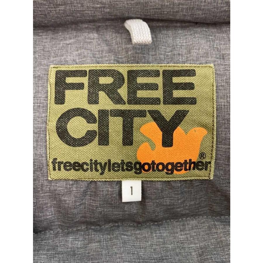 FREE CITY◇ダウンジャケット/1/ナイロン/グレー/バックプリント 