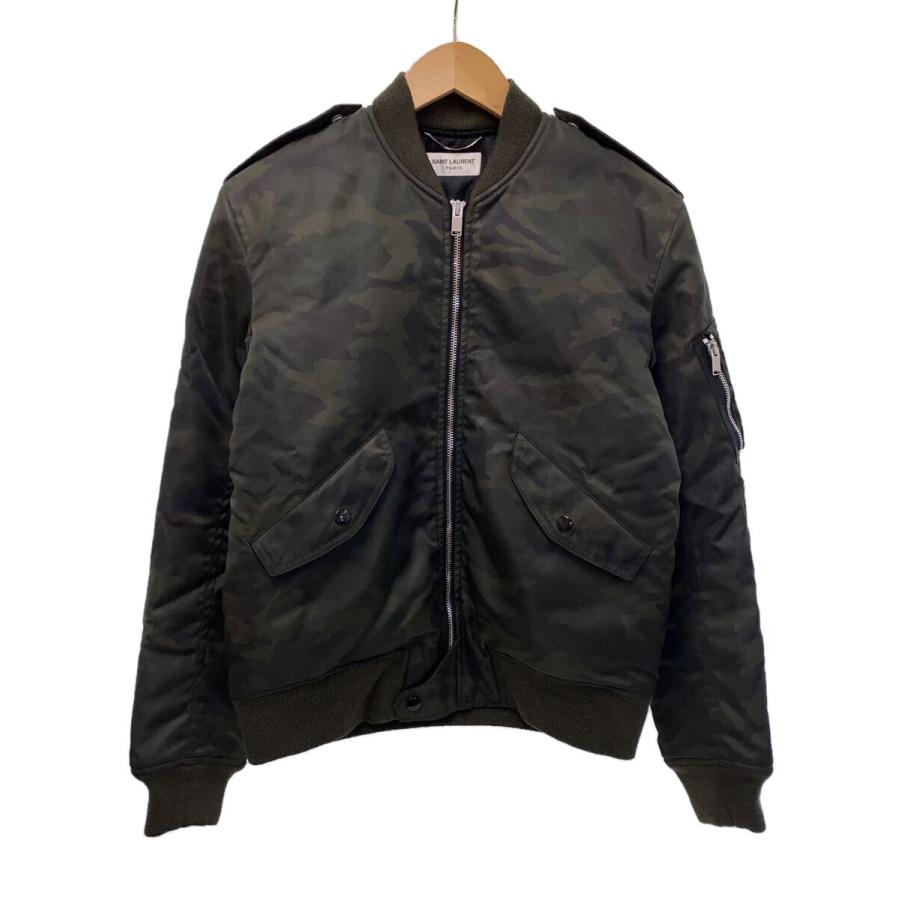 SAINT LAURENT フライトジャケット/46/ナイロン/KHK/カモフラ/397643 Y009P 8436/? NULL ...