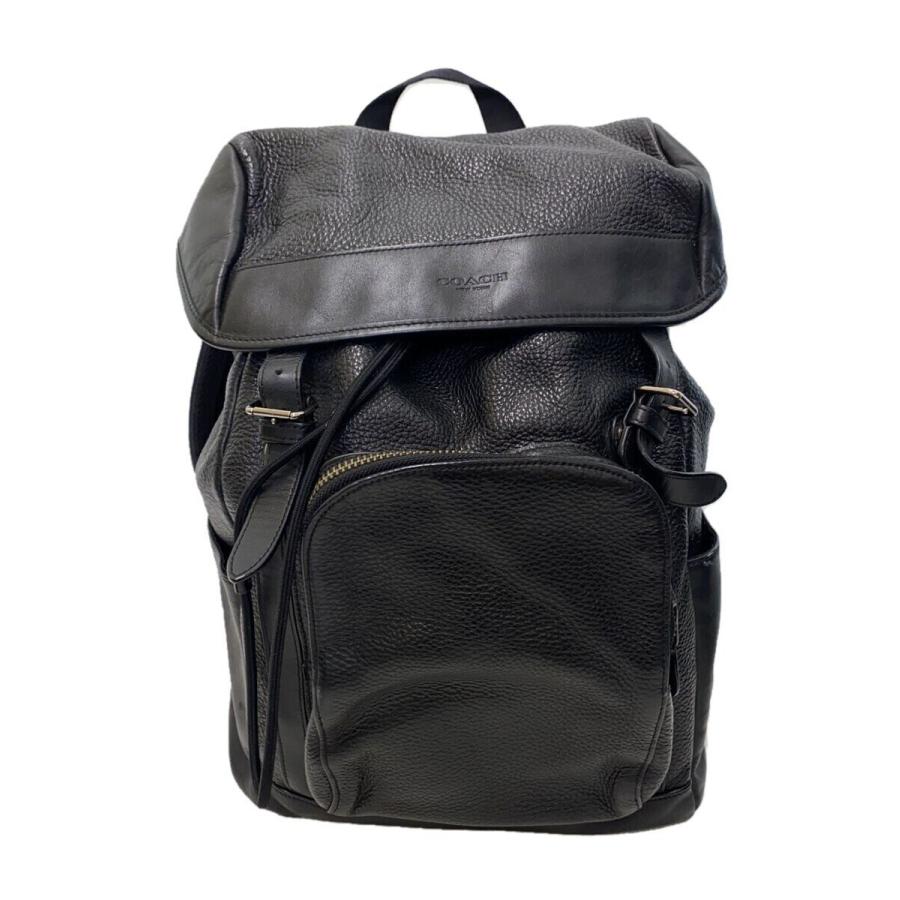 COACH◇リュック/レザー/ブラック/バックパック : セカンドストリート