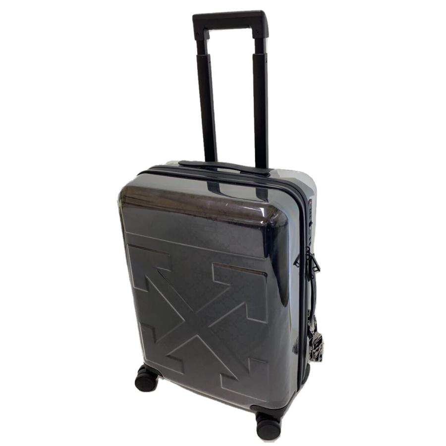OFF-WHITE ブラック キャリーケース 小型 OFF-WHITE◇トラベルキャリー/クリア/ブラック/FOR TRAVEL