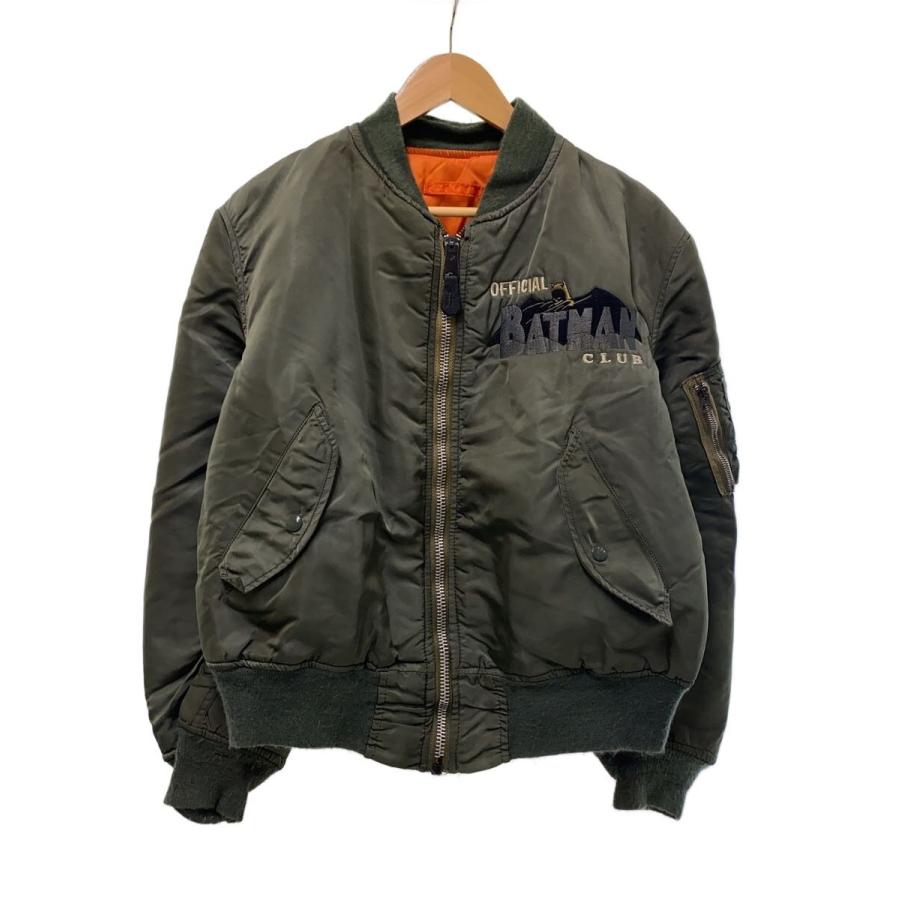 ジャケット・アウター 90's OFFICIAL BATMAN CLUB MA-1 ALPHA INDUSTRIES◇BATMAN CLUB/90s/MA-1/M/ポリエステル/カーキ
