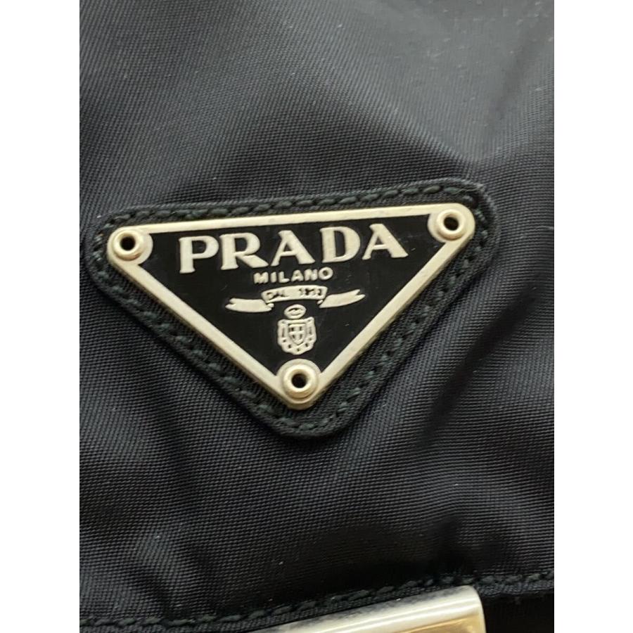 PRADA◇フラップ/リュック/ナイロン/BLK/三角ロゴ : セカンド