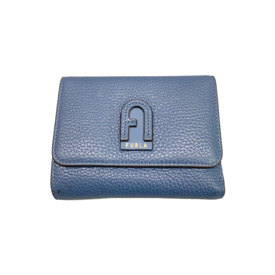 FURLA◇3つ折り財布/レザー/NVY/無地/レディース/ダフネシリーズ