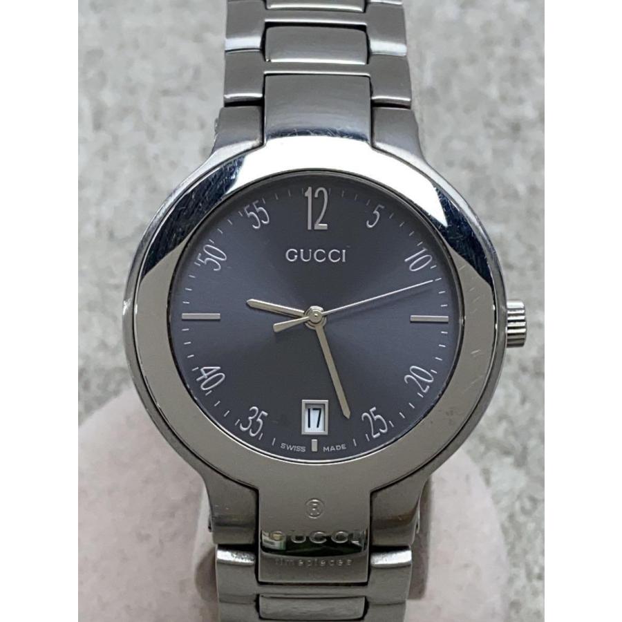 GUCCI◇クォーツ腕時計/アナログ/BLK/SLV/8900M : セカンドストリート