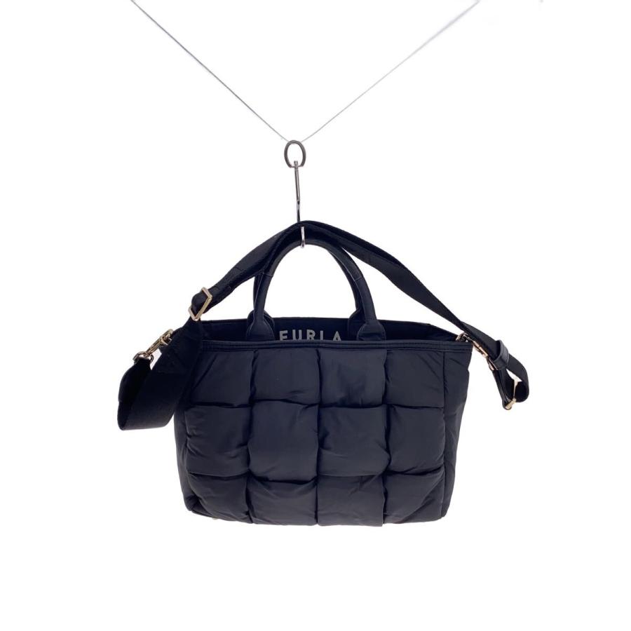 FURLA◇ハンドバッグ/ナイロン/BLK/無地 : セカンドストリートYahoo!店