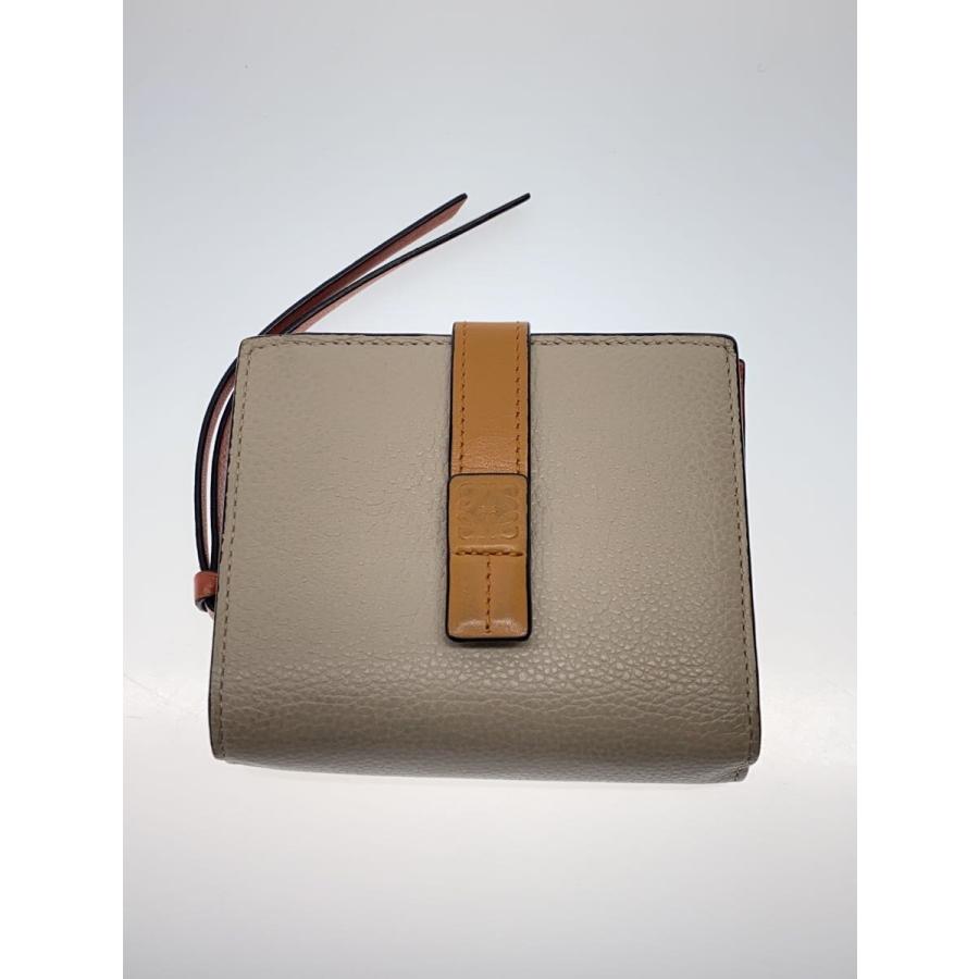 LOEWE◇2つ折り財布/レザー/ベージュ/レディース : セカンドストリート