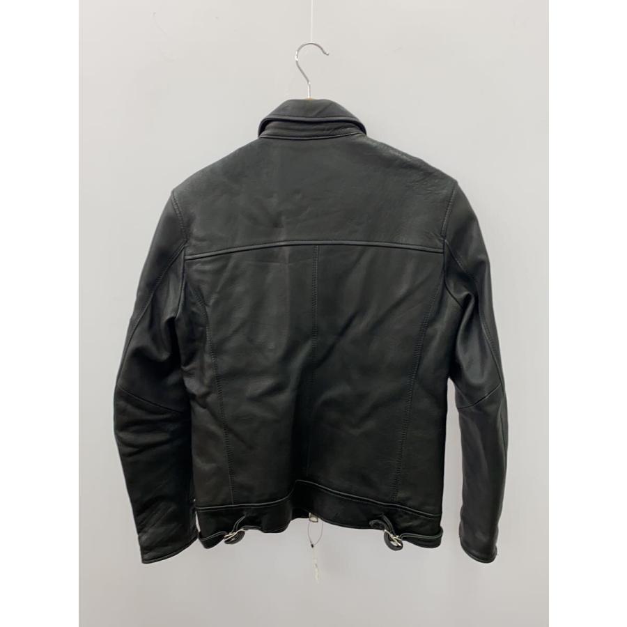 nano universe◇シングルライダースジャケット/S/山羊革/BLK