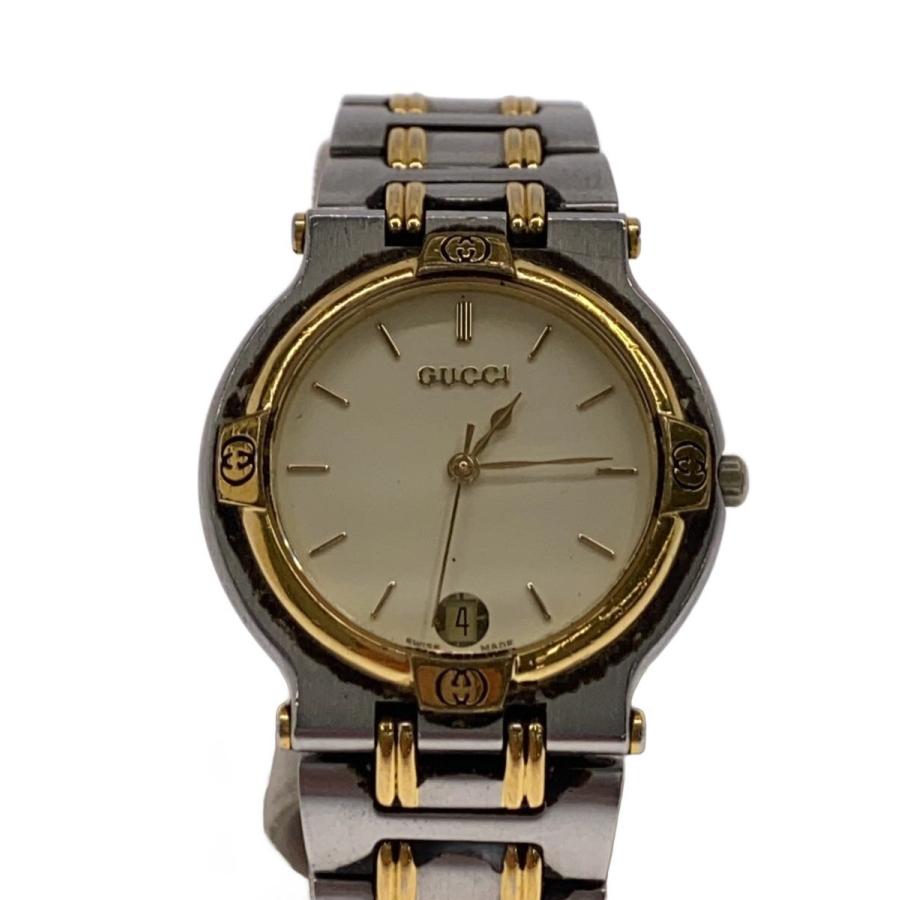 GUCCI◇クォーツ腕時計/アナログ/--/WHT/GLD/9000M : セカンド 