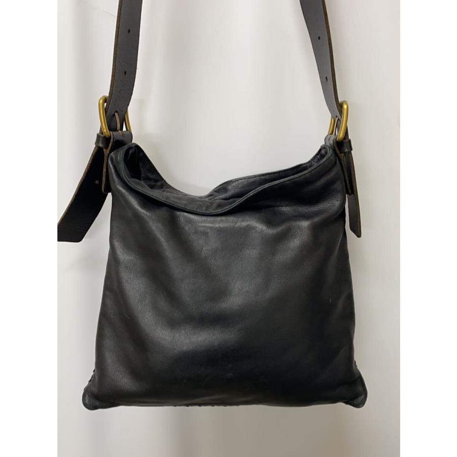 BOTTEGA VENETA◇ショルダーバッグ/レザー/BLK/無地 : セカンド