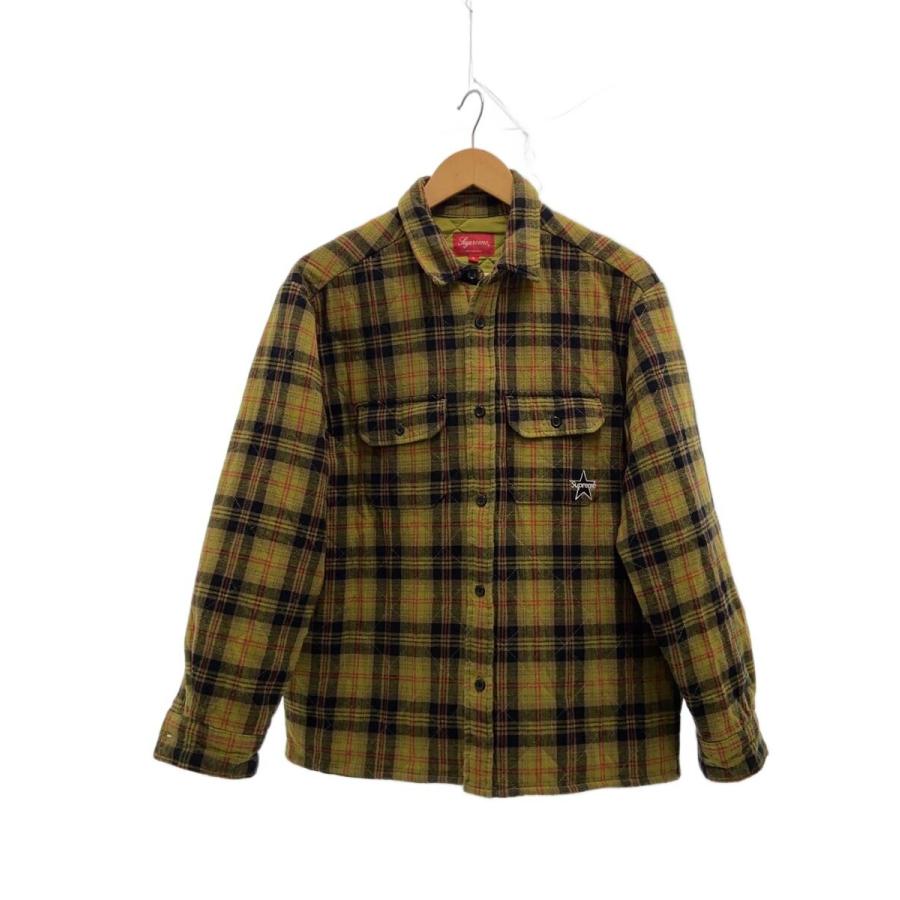 Supreme◇21AW/Quilted Plaid Flannel Shirts/長袖シャツ/S/コットン