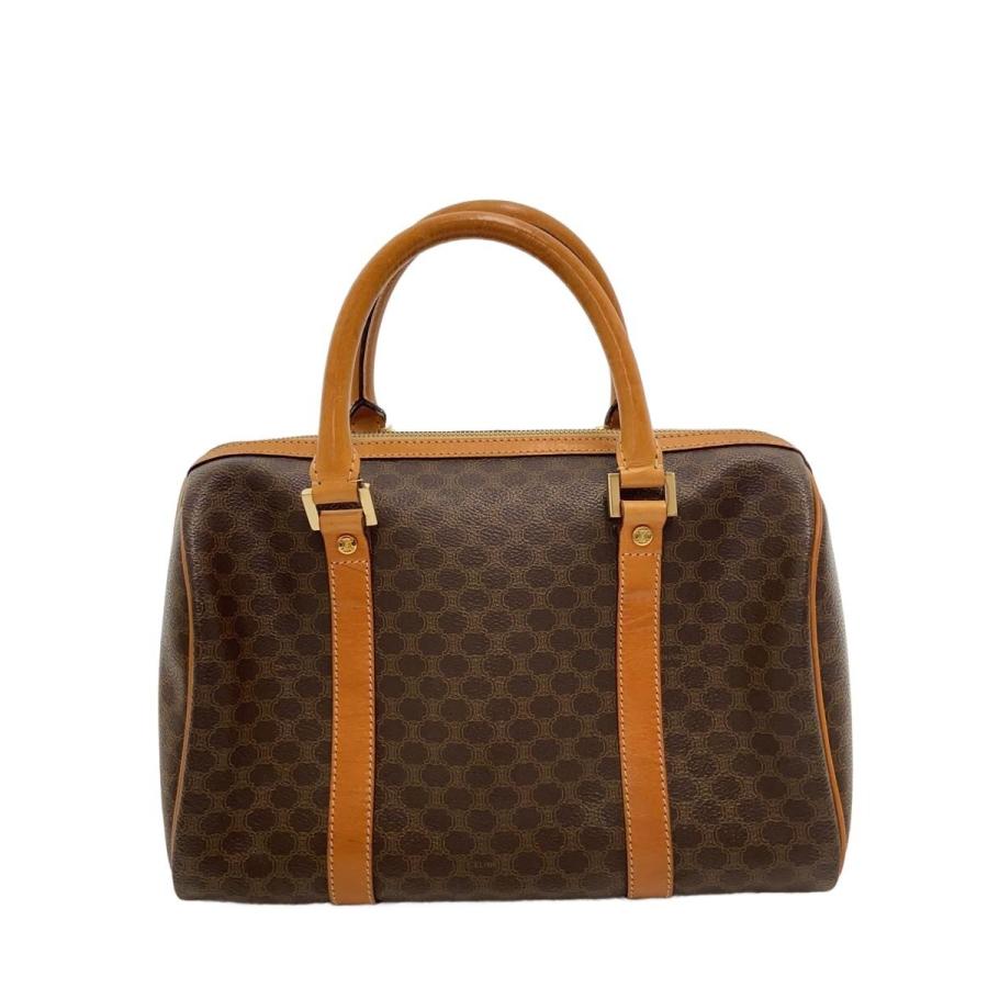 CELINE◇マカダム ミニ ボストン/ハンドバッグ/PVC/BRW : セカンド