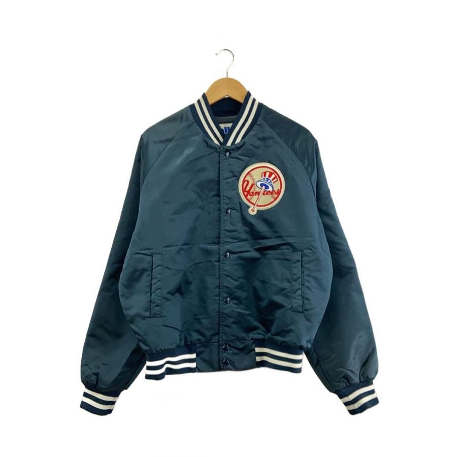 Chalk Line◇90s/ヤンキース/USA製/スタジャン/L/ナイロン/GRY