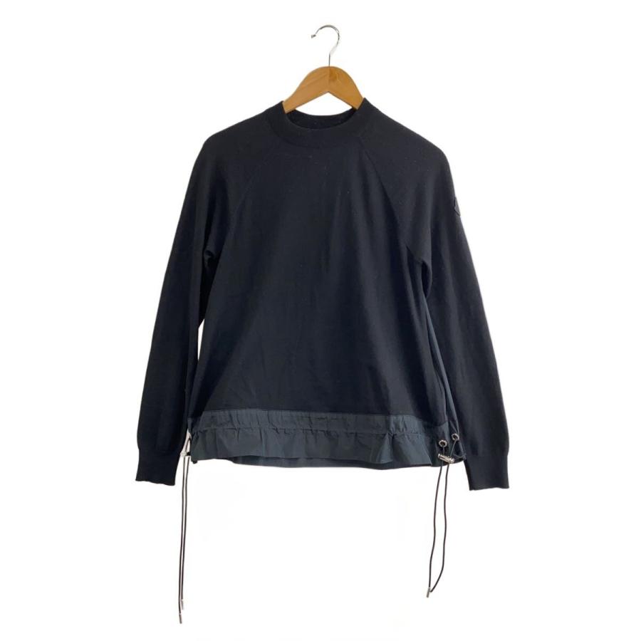 【美品】MONCLER 薄手ニット 黒 MONCLER◇ニット・セーター(薄手)/S/ウール/BLK/G20939F00009 M1131