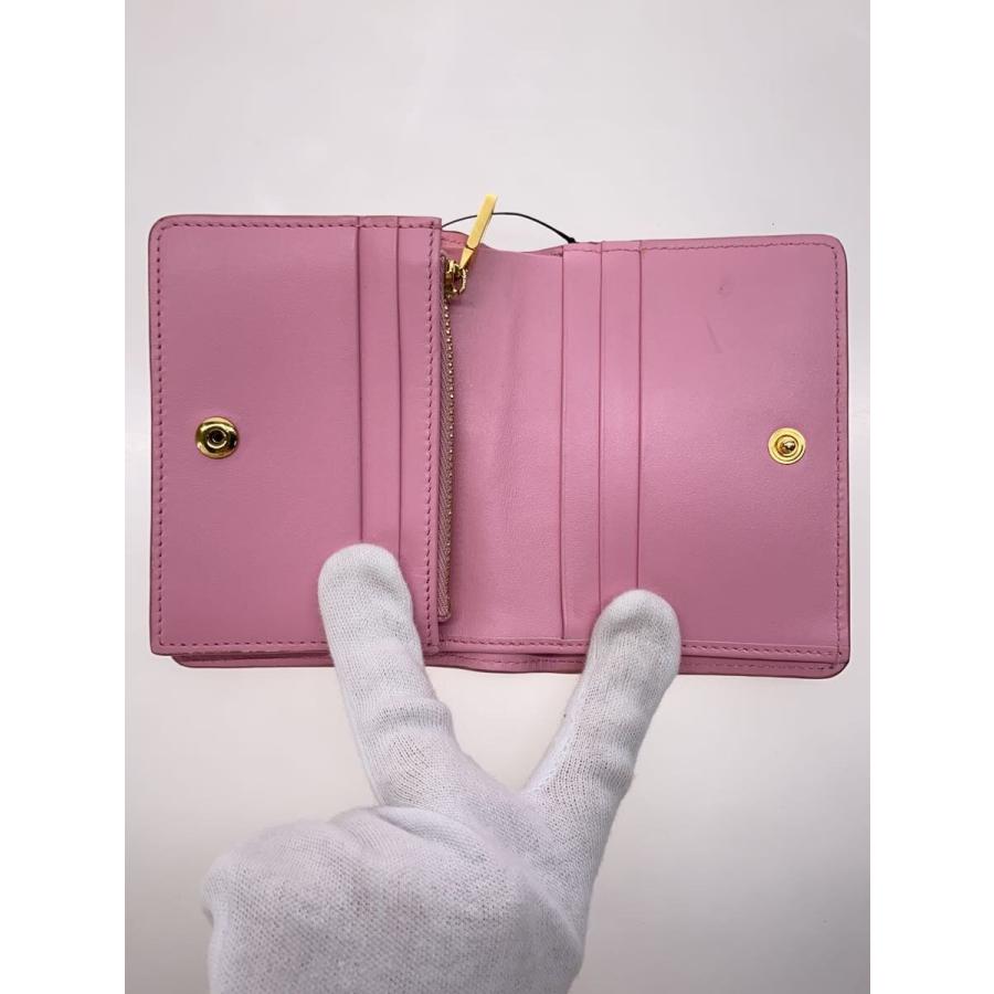 DOLCE&GABBANA◇2つ折り財布/レザー/PNK/レディース/ビジュー 