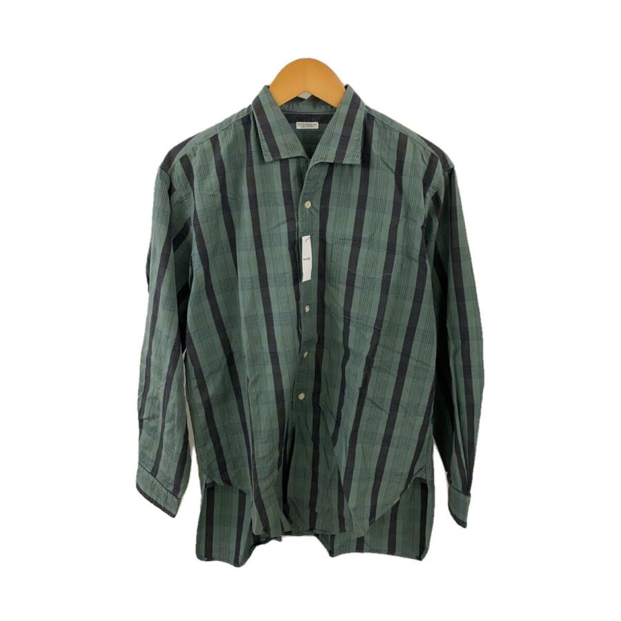 PHIGVEL◇FRENCH OPEN COLLAR LS SHIRT長袖シャツ/1/コットン/GRN