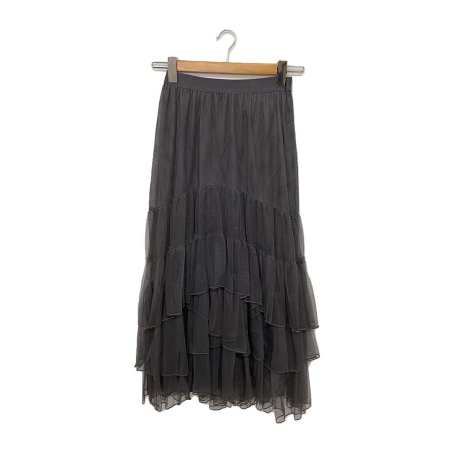 COCO DEAL◇25SS/チュールティアードスカート/1/ポリエステル/GRY