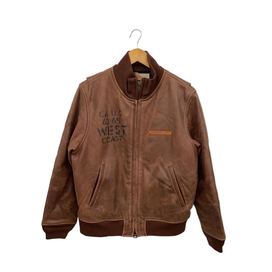 AVIREX◇COW TANKERS JACKET/タンカースジャケット/L/牛革/BRW/6191077