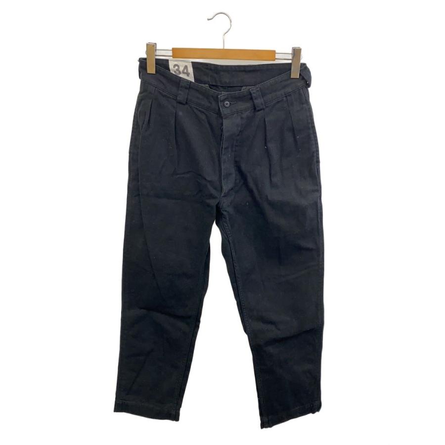 WAIPER◇フランス軍M52ツータックチノトラウザー/34/コットン/BLK