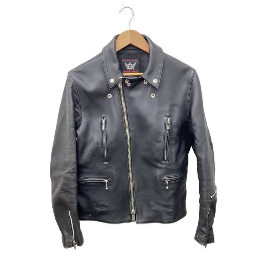 666 Leather Wear ダブルライダース36 ブラック　期間限定価格 666 Leather Wear◇ダブルライダースジャケット/36/レザー/BLK/キズ有